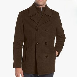 Kenneth Cole New York men's double-breasted wool-blend peacoat
